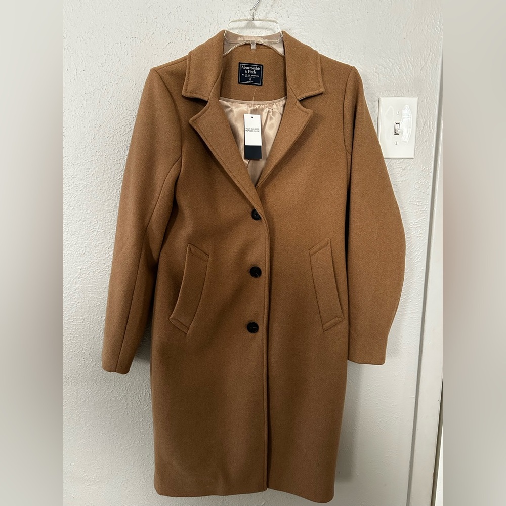 Abercrombie & Fitch XS wool-blend dad coat